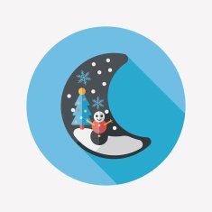 Christmas eve flat icon with long shadow eps10 N4