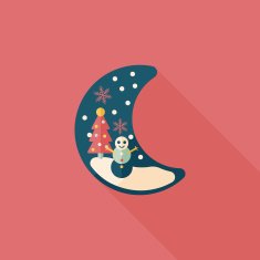 Christmas eve flat icon with long shadow eps10 N5