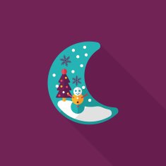 Christmas eve flat icon with long shadow eps10 N6