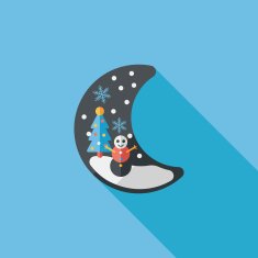 Christmas eve flat icon with long shadow eps10 N8