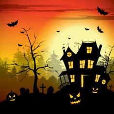 Scary house - Halloween background