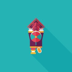 Chinese New Year boy to stick couplets flat icon eps10 N3