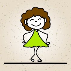 hand drawing abstract cartoon happy kids N14