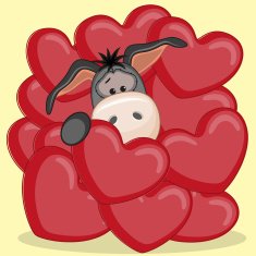 Donkey in hearts