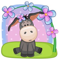 Donkey with flowers
