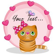 Cat with hearts N2