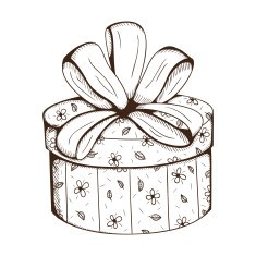 Present box with decorative bow