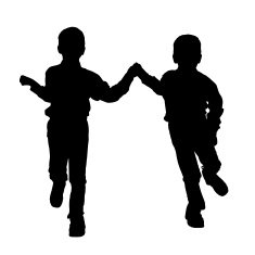 Vector silhouette of children N160