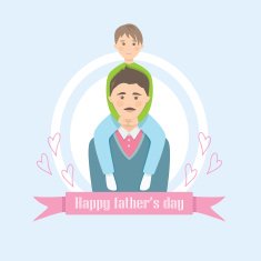 Cute card on father's day