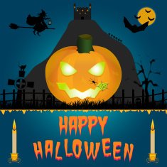 Happy Halloween vector card Art illustration