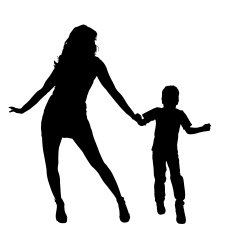 Vector silhouette of family N128
