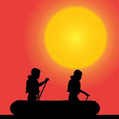 Vector silhouette of children N180