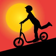 Vector silhouette of boy N31