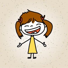 hand drawing cartoon abstract happy kids N10