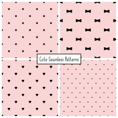 Set of four retro seamless backgrounds