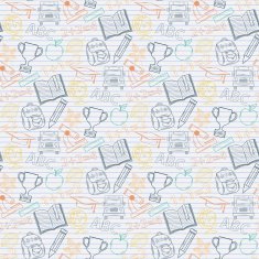 Seamless pattern Back to school on the notebook sheet