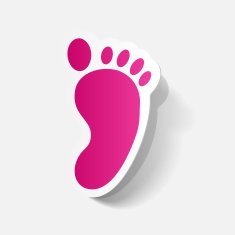 Paper clipped sticker Footprint symbol N4