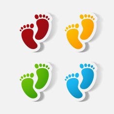 Paper clipped sticker Footprint symbol N5