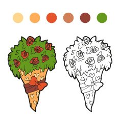 Coloring book (floral bouquet) N2