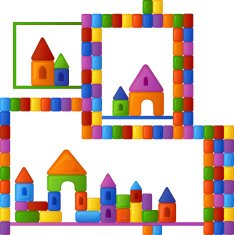 Childish seamless pattern with colorful building kit N2