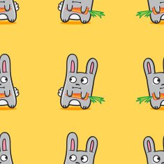 Vector funny cartoon bunnies seamless pattern