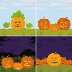 Pumpkins Jack O Lantern set
