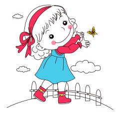 Girl and butterfly N2