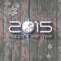 2015 White Origami Happy New Year Ball