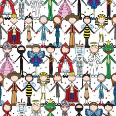 Happy kids seamless pattern