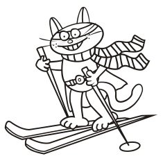 Tomcat and ski superman-coloring