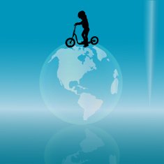 Vector silhouette of a little girl N8