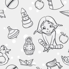 children's toys for the girls in black contour