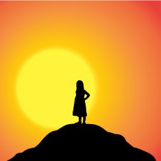 Vector silhouette of girl N45