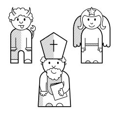 Saint Nicholas angel and devil