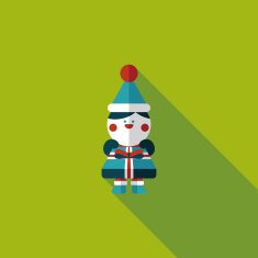 Christmas boy flat icon with long shadow eps10 N25