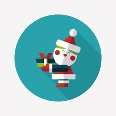 Santa Claus flat icon with long shadow eps10 N25