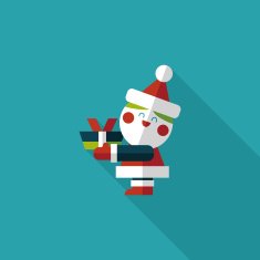 Santa Claus flat icon with long shadow eps10 N29