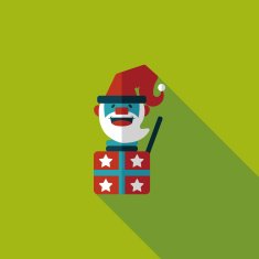 Santa Claus flat icon with long shadow eps10 N36