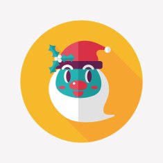 Santa Claus flat icon with long shadow eps10 N38