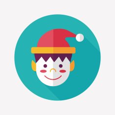 Christmas boy flat icon with long shadow eps10 N27