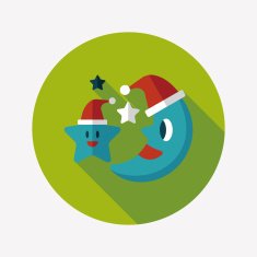 Christmas eve flat icon with long shadow eps10 N12