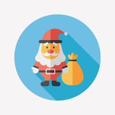 Santa Claus flat icon with long shadow eps10 N46