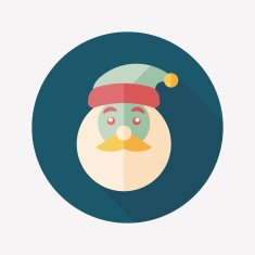 Santa Claus flat icon with long shadow eps10 N58