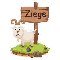 animal alphabet letter z for ziege