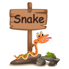 animal alphabet letter S for snake