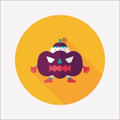 Pumpkin costume flat icon with long shadow eps10 N20