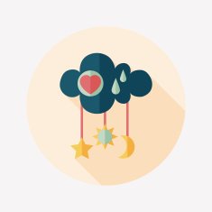 baby rattle flat icon with long shadow EPS 10 N104