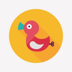 duck toy flat icon with long shadow eps10 N14