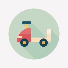 toy car flat icon with long shadow N32