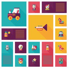 kid toys flat app ui background eps10 N23